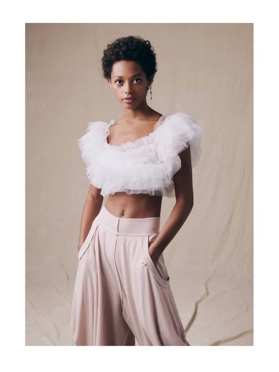 FREE PEOPLE INTIMATELY WHITE BIRTHDAY CAKE CAMI Tu Tu Balletcore TOP SZ Small - Picture 2 of 4